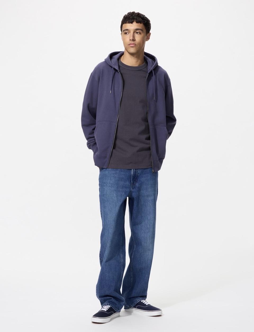 유니클로 와이드 스트레이트진 66블루