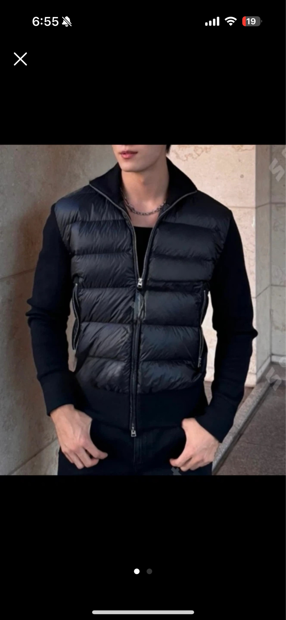 구스니트패딩 오리털 경량패딩(새상품)