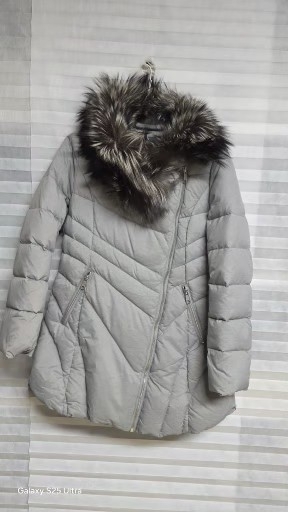 SOOWOOL 여성 숏 패딩 폭스퍼 후드