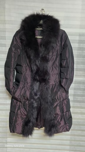 조이너스 퍼플 폭스퍼 패딩 코트