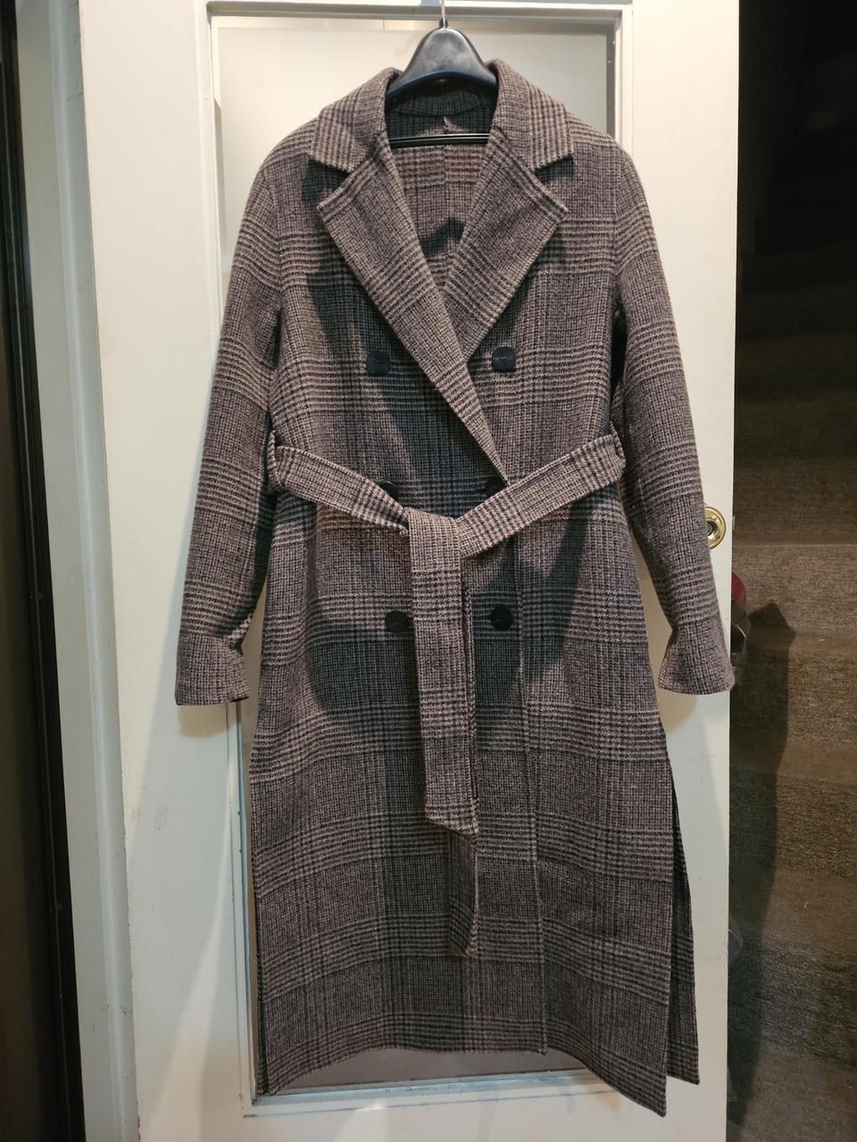 보브 체크 핸드메이드 코트 55