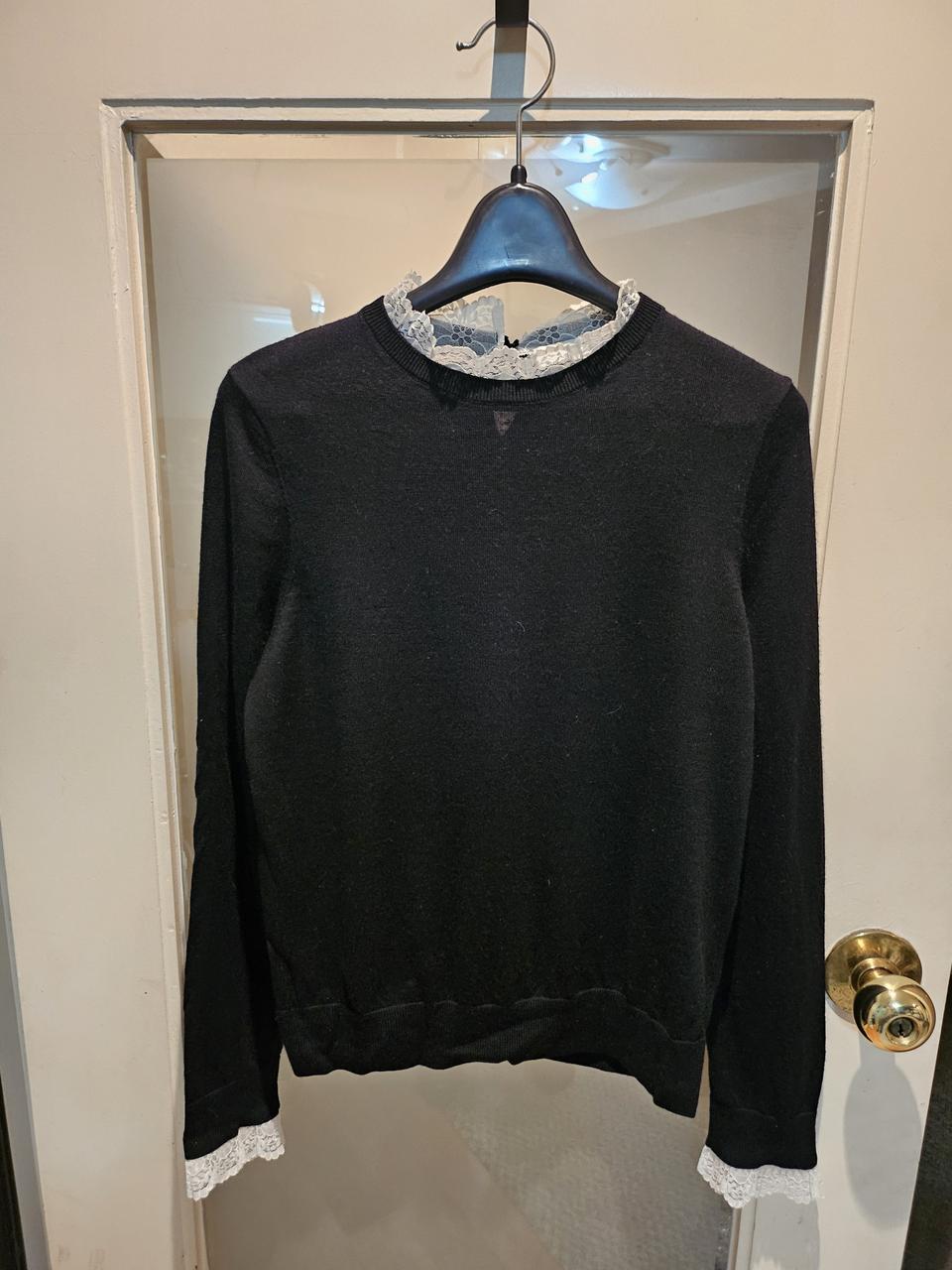 산드로 레이스배색 니트 1