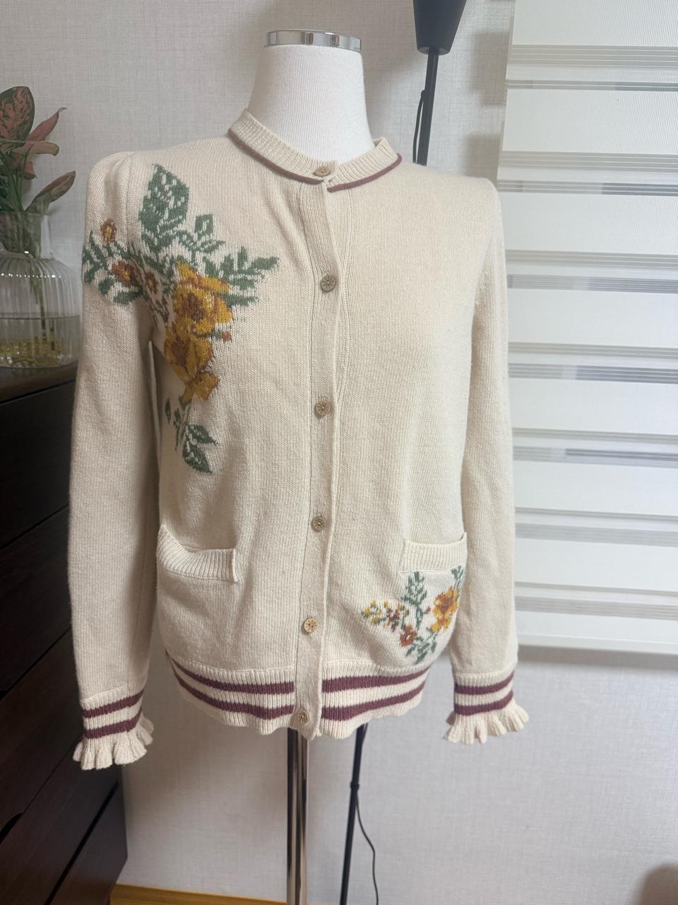 써스데이 아일랜드 꽃 가디건