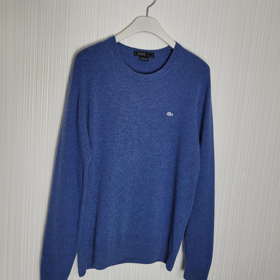 105_라코스테 캐시미어 니트 라운드 블루멜란지