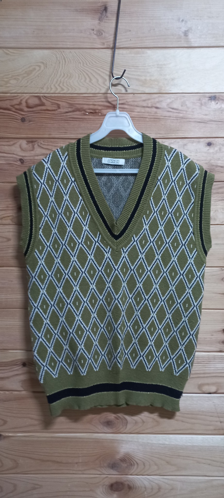 에고이스트 아가일 니트 조끼