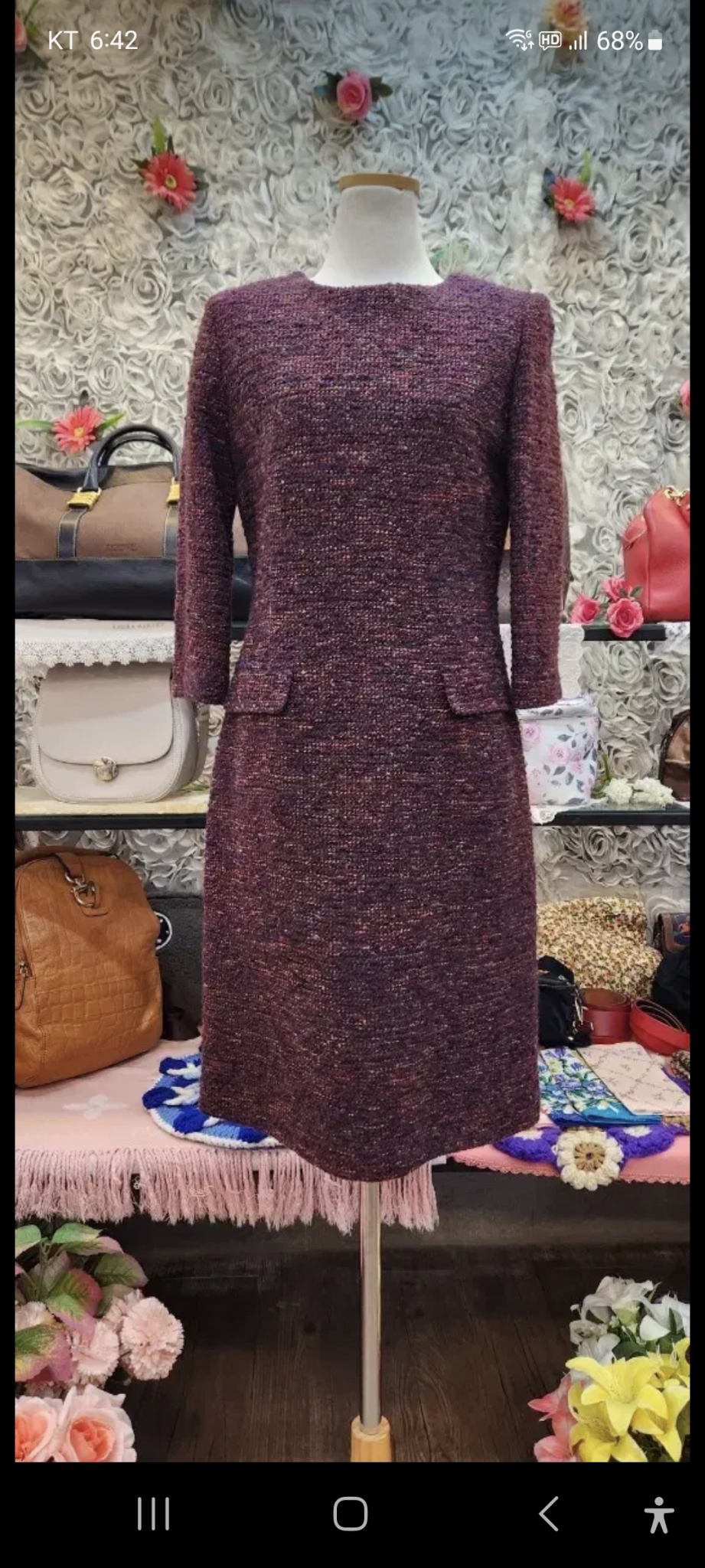 HUMAN WOMAM 모 혼방 얌전한 트위드 원피스 (55 66)