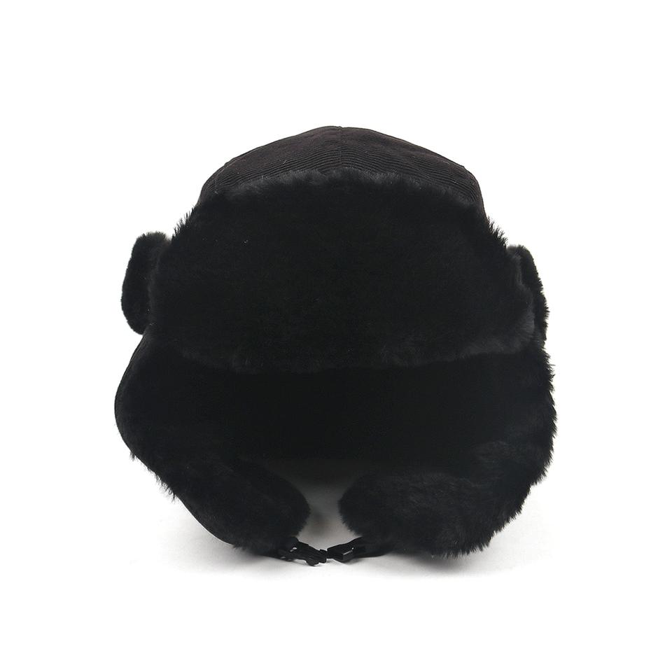 FREE / 코듀로이 블랙 밤장수 겨울털 모자 C012P -372