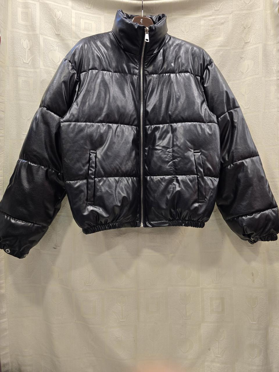 R2 스튜디오 레더 패딩 점퍼 블랙 100~105