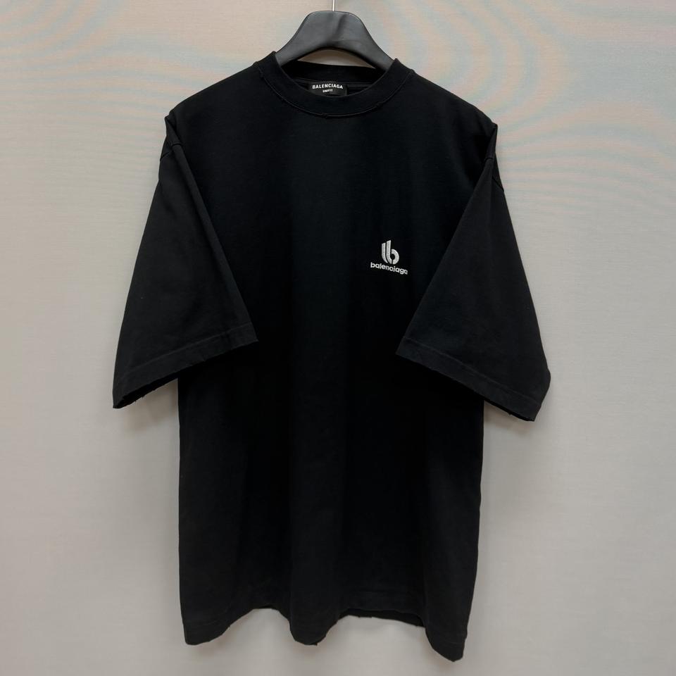 발렌시아가 스포티 B 로고자수 반팔티 (100)