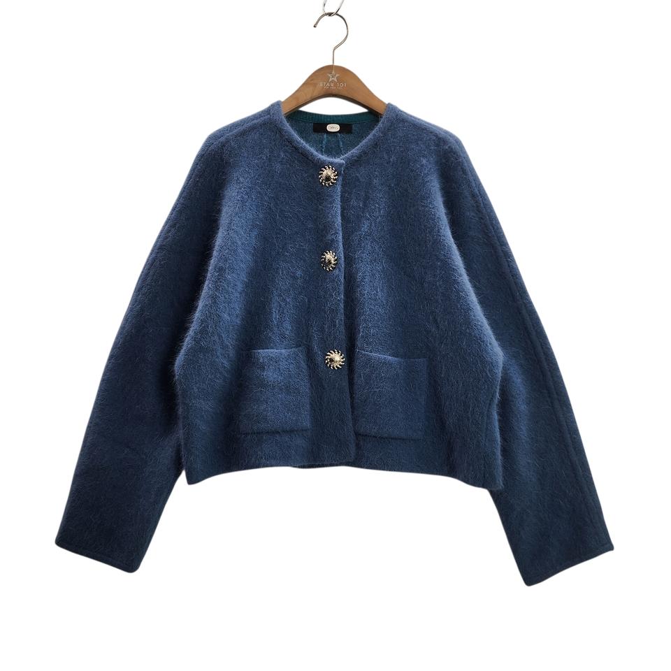 [S] DEWL 듀엘 앙고라 모헤어 버튼 포인트 숏 가디건