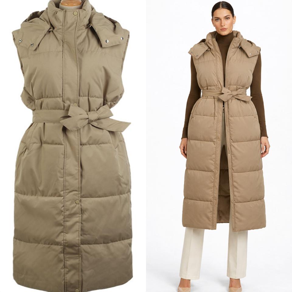 ❤ 베이지 롱패딩 베스트 오버사이즈 오버핏 후드 패딩조끼 겨울 아우터 ❤