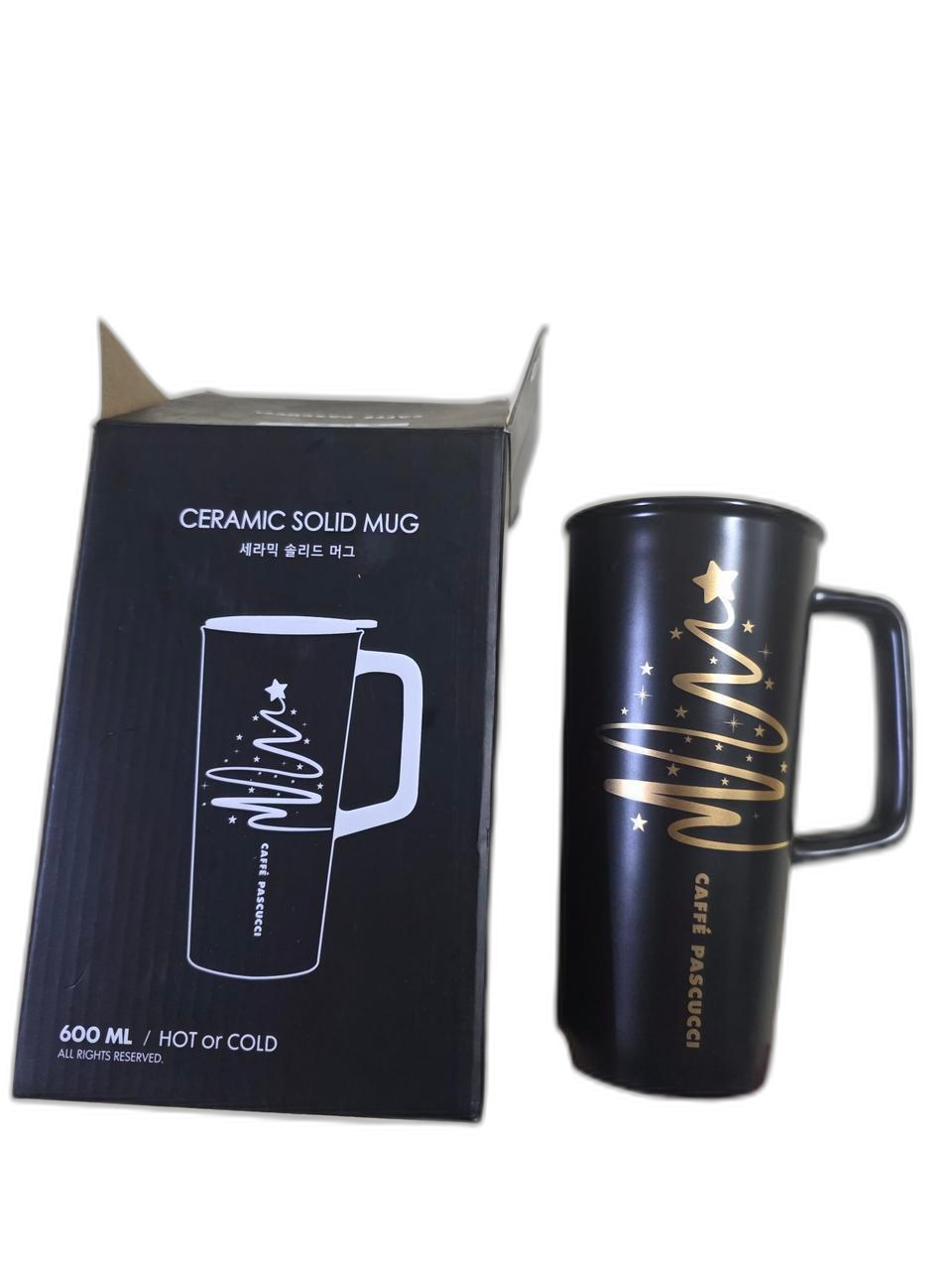 미사용)파스쿠찌 블랙 세라믹 솔리드 머그 600ml