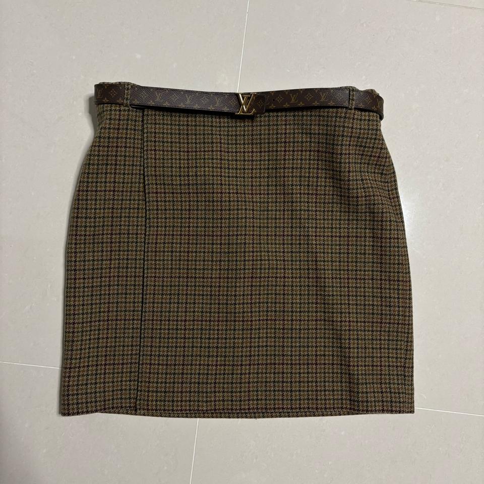 정품 폴로 랄프로렌 빈티지체크 랩 스커트 울 치마 30인치