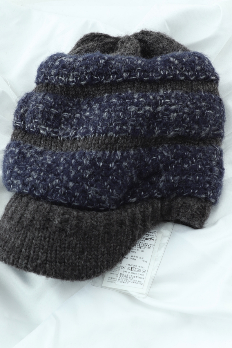 (F) 피에르가르뎅 모자 새상품 꽈배기 니트 방한 겨울용-2748