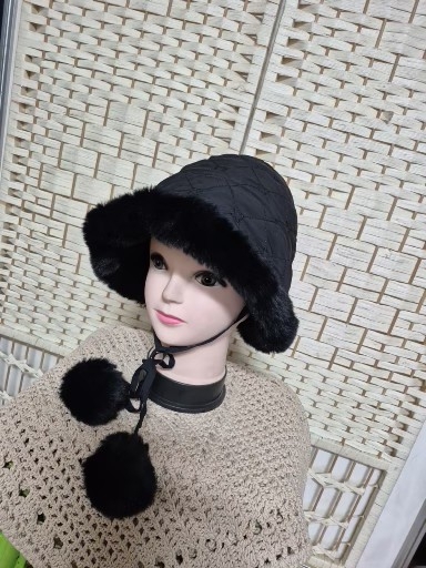 여성융털기모 모자프리