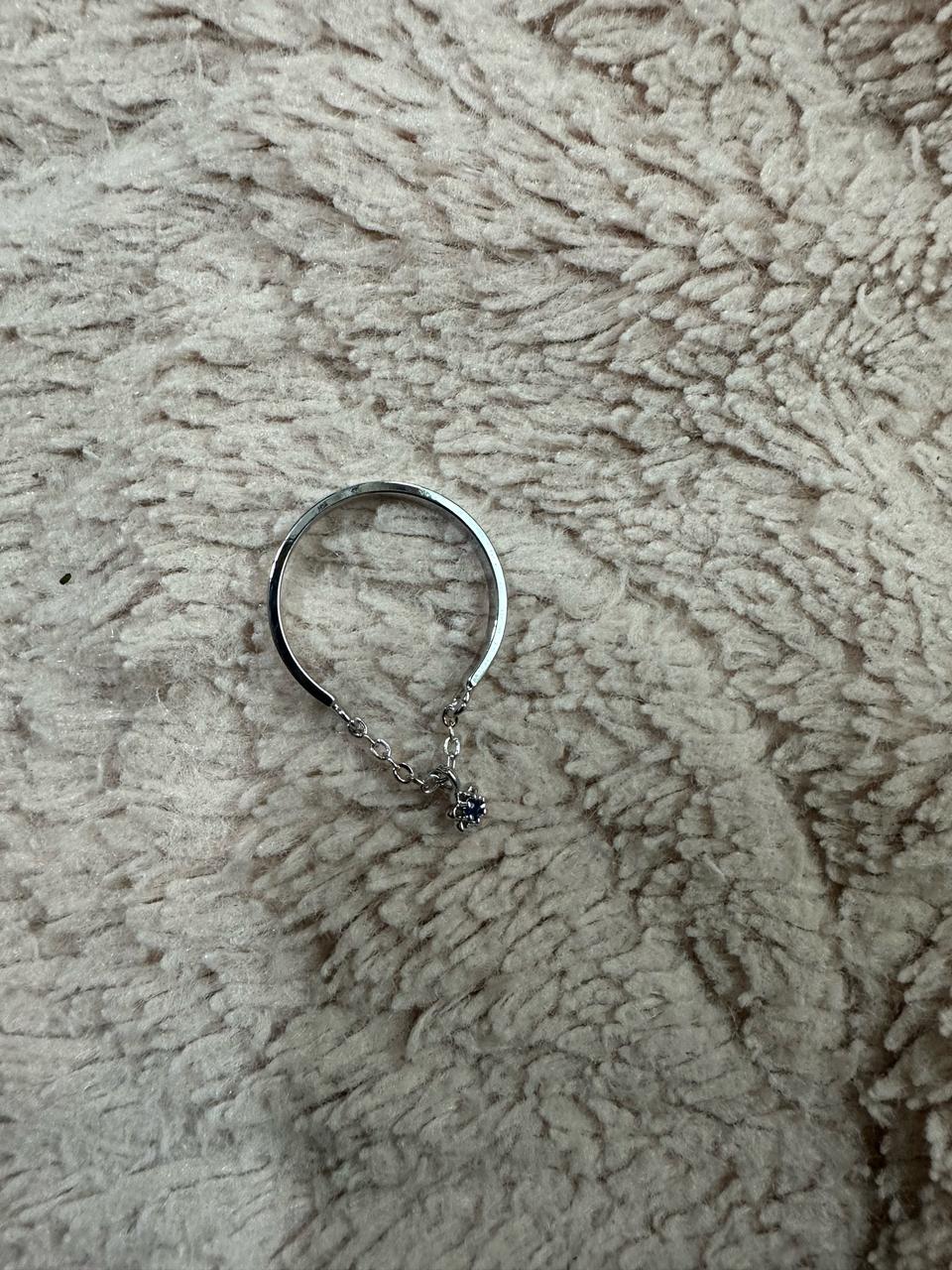 미사용/새 상품! S925 실버 블루 원석 플라워 체인 반지 판매합니다