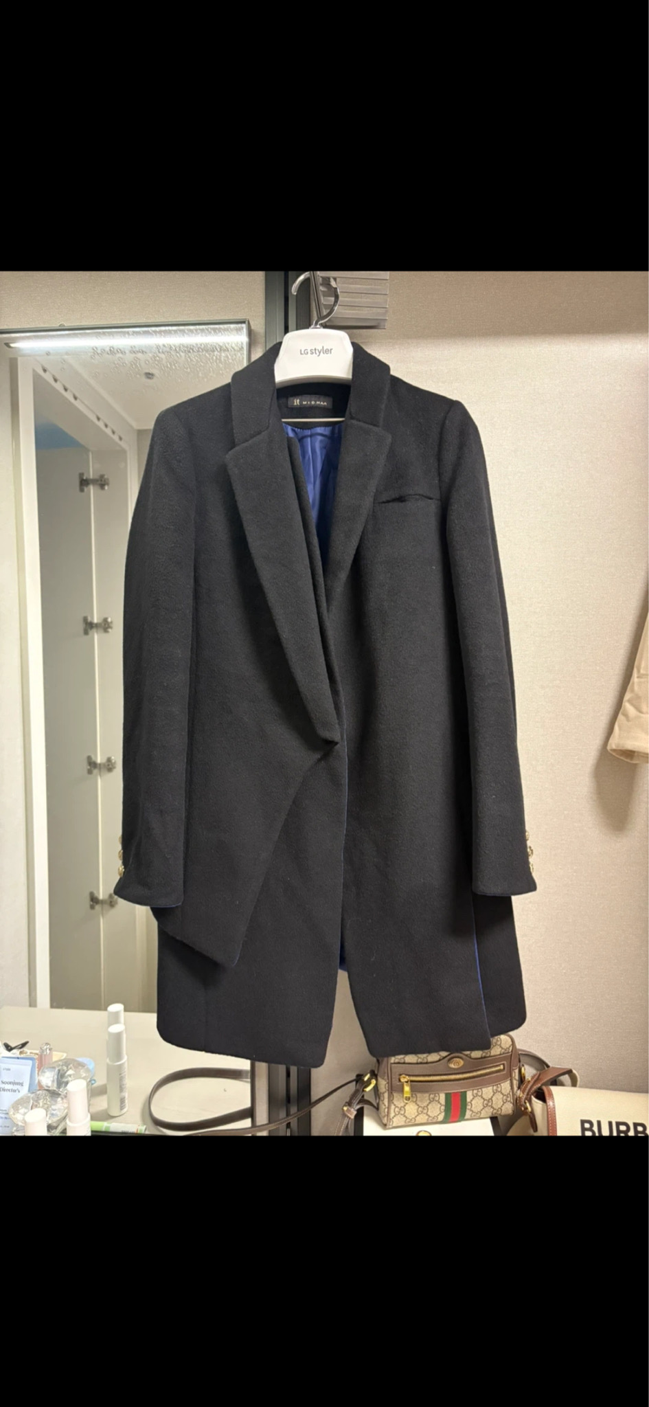 잇미샤 블랙 모직 코트