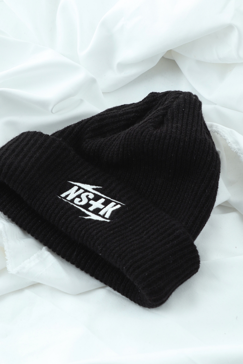 (F) 네스티킥 모자 블랙 골지 비니 숏 스트릿-2732