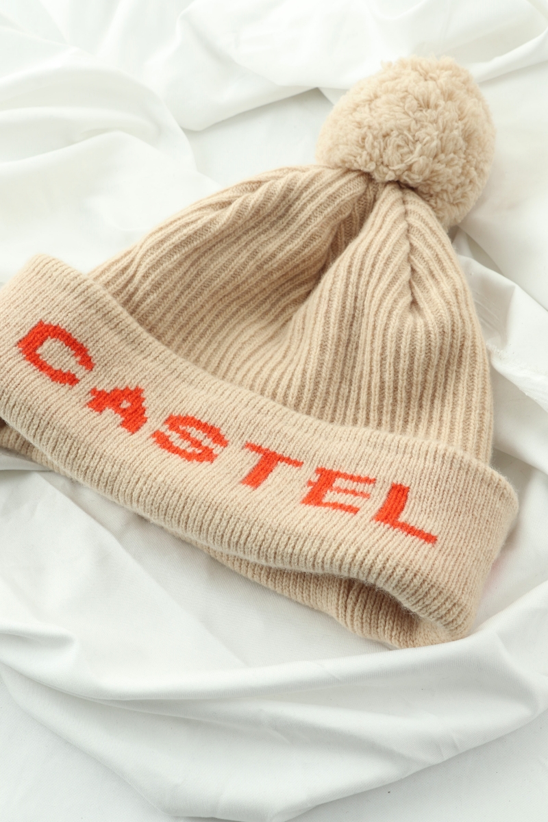 (F) 루이까스텔 모자 방울 비니 베이지 니트 따듯-2737