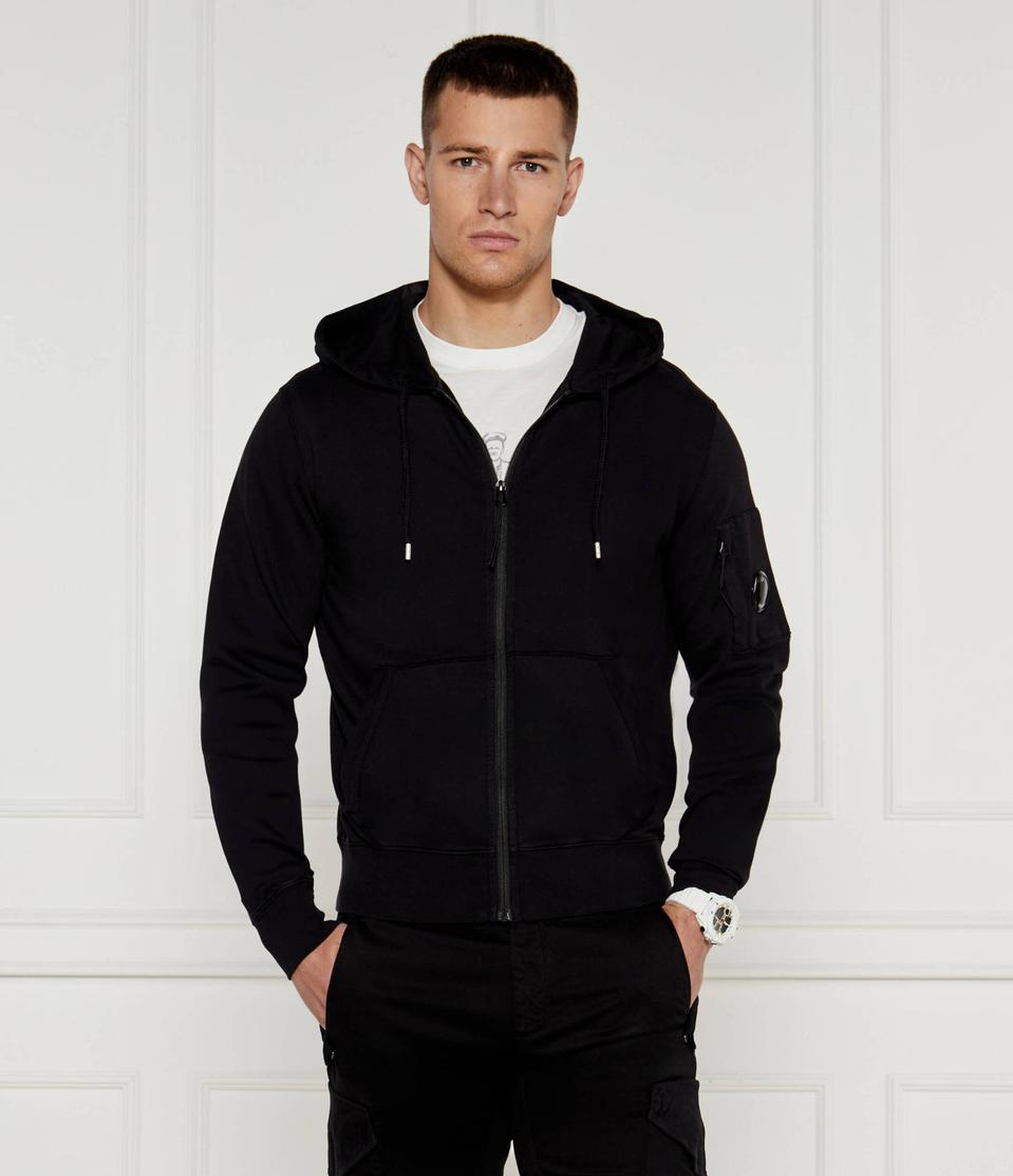 C.P. 컴퍼니 렌즈 디테일 후드 집업 스웨트셔츠 블랙 후드티