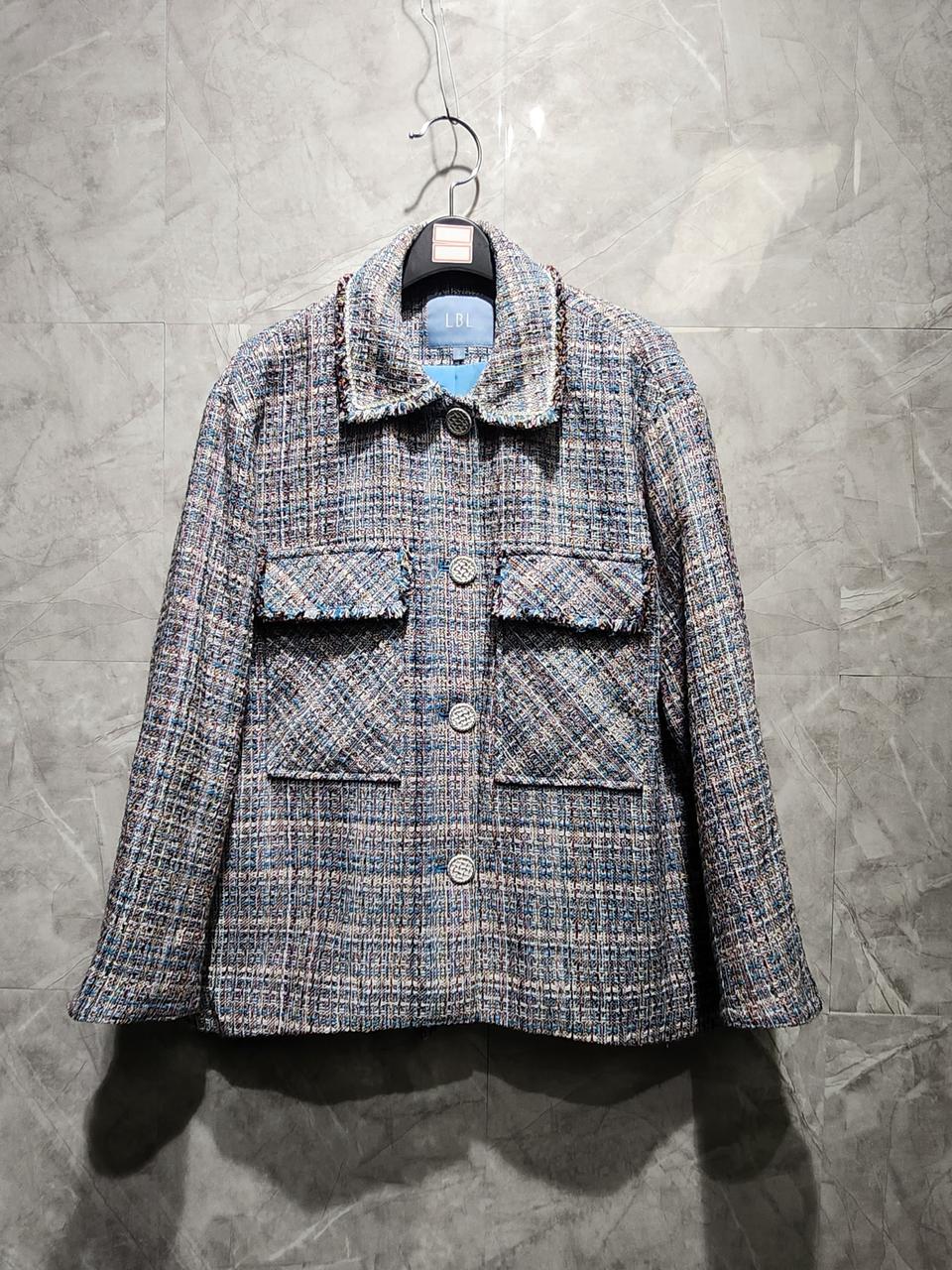 LBL 트위드 자켓 블루 계열