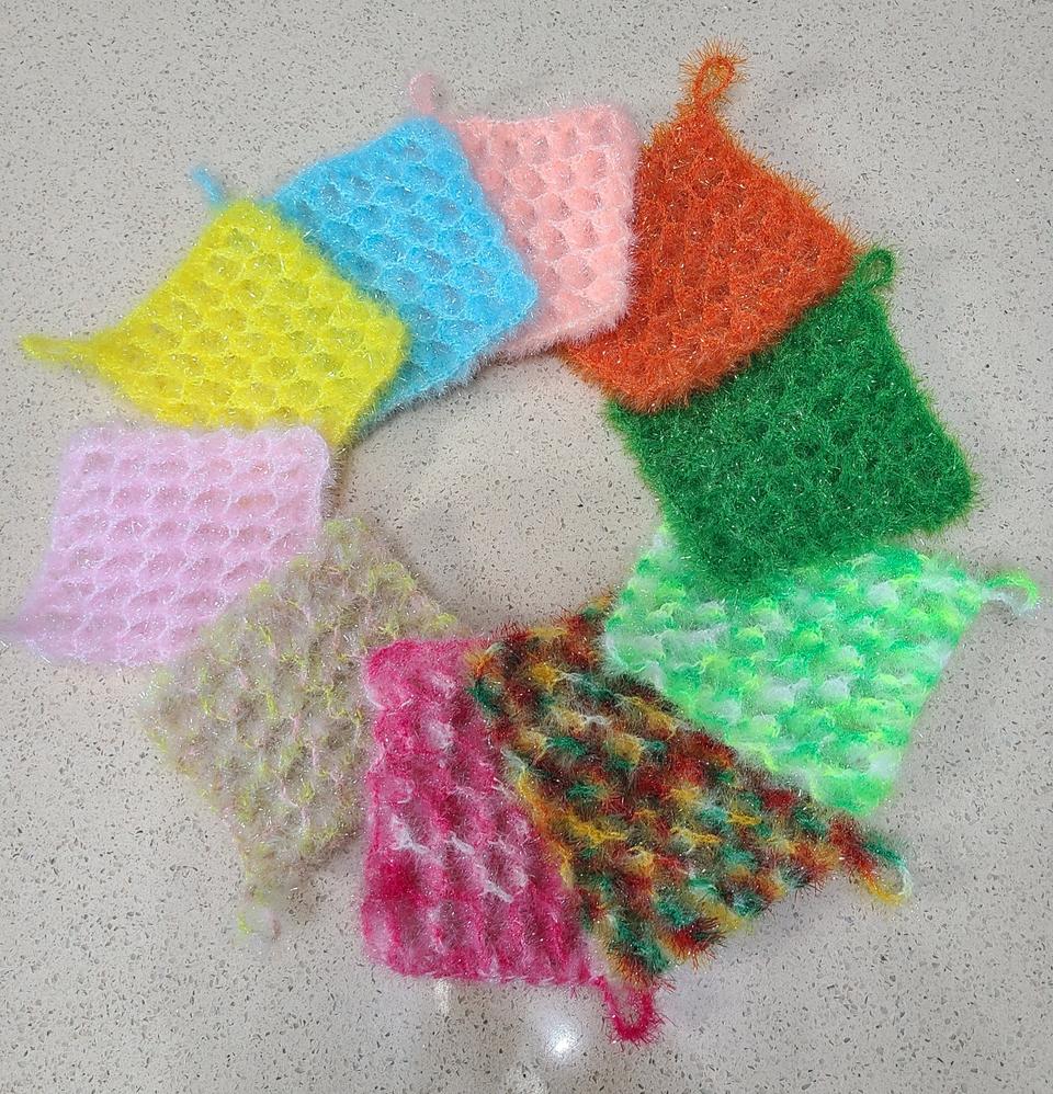 [새상품]손뜨개 수세미10개.