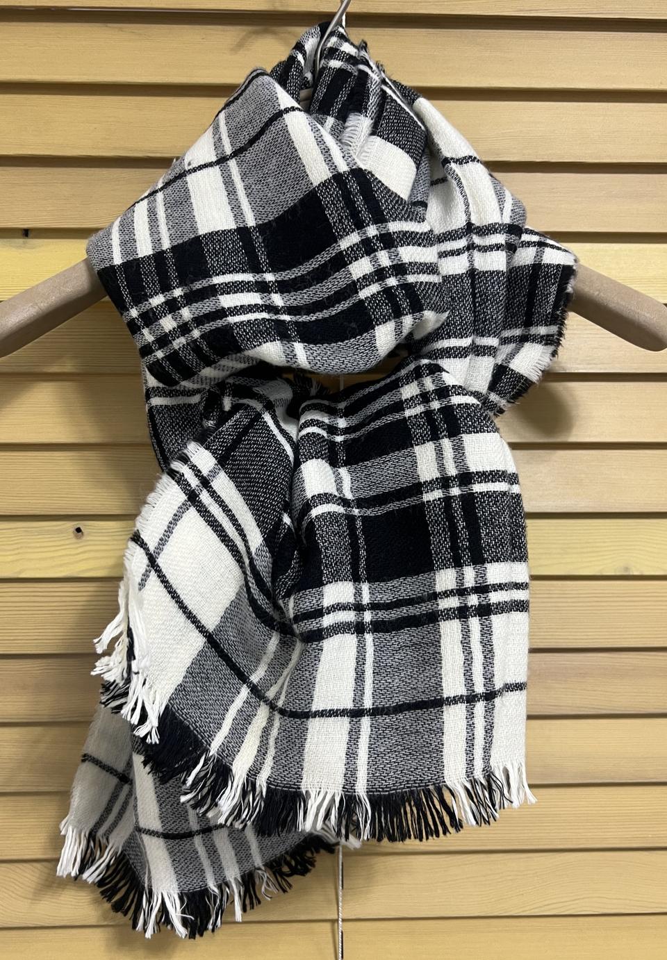 폴로랄프로렌 블랙체크 울코튼머플러