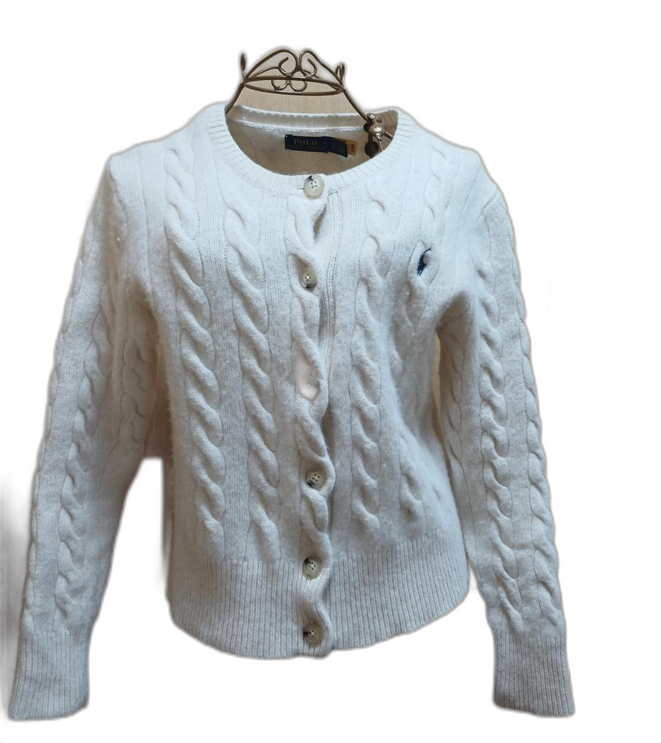 폴로 랄프로렌 케이블 니트 가디건 L (울/캐시미어 혼방)