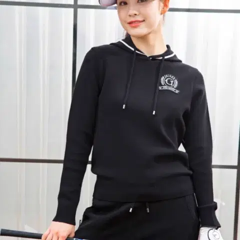 가이거골프 23년 니트후드 조거 팬츠 블랙 세트 셋업 트레이닝 운동복 M