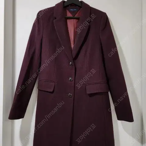 타미힐피거 버건디 모직 코트 s사이즈