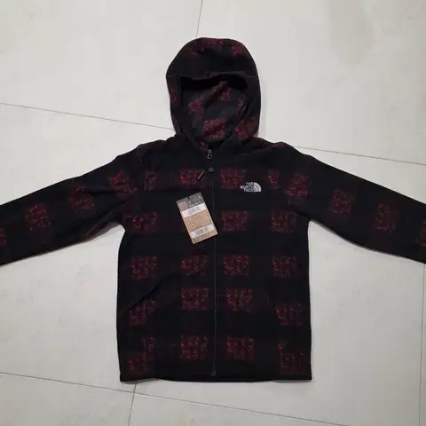 노스페이스 체크 후리스 후드집업 140사이즈 새제품