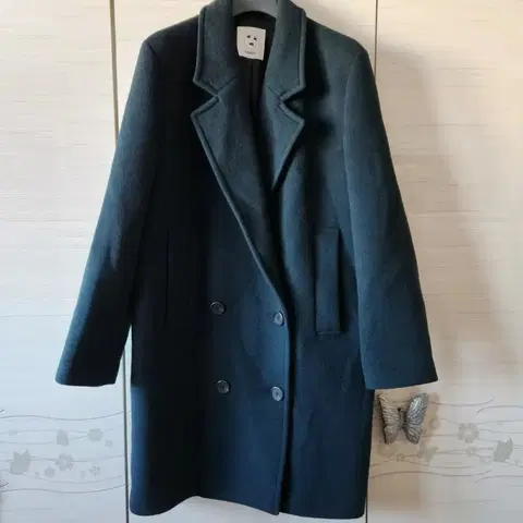 톰보이 더블 브레스티드 코트 다크 그린 55사이즈