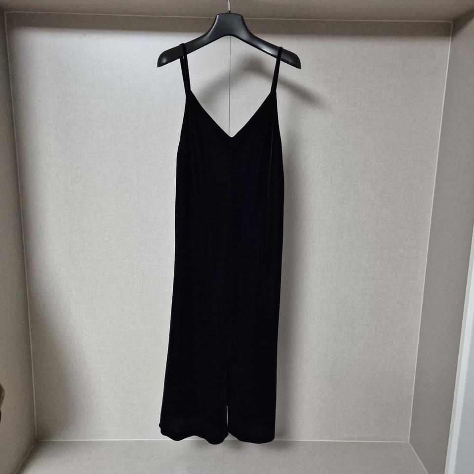 55)잇미샤 벨벳 슬리브스 롱 원피스 어깨끈길이 조절가능 