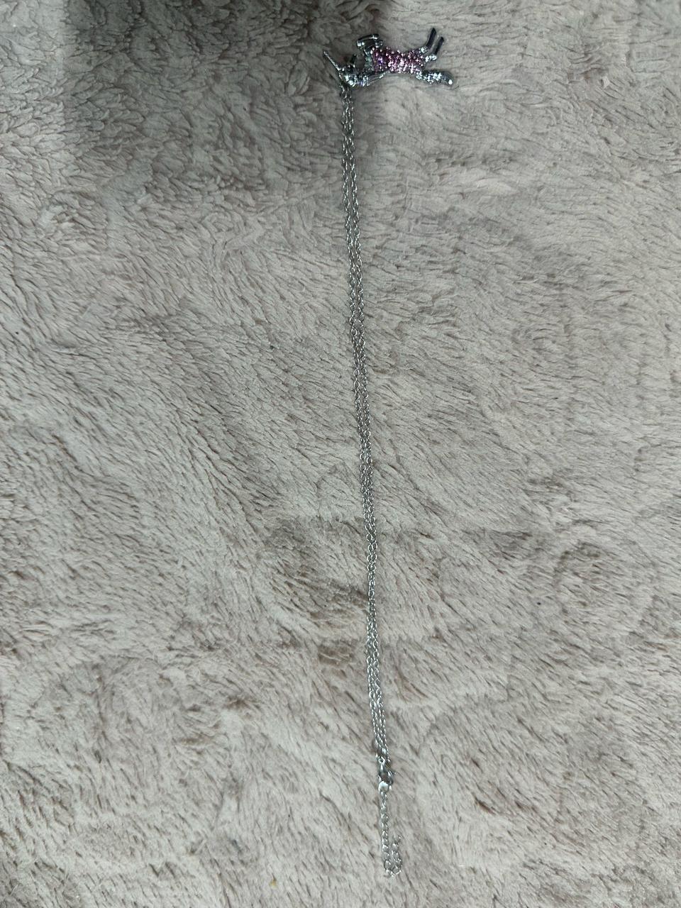 미사용 핑크 큐빅 유니콘 포인트 목걸이 판매합니다