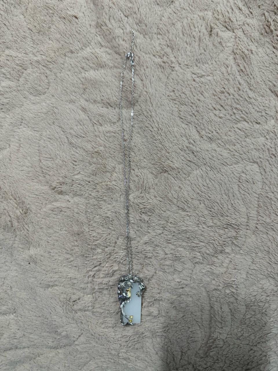 미사용 실버 925 신비로운 자수정 원석 펜던트 목걸이 판매합니다