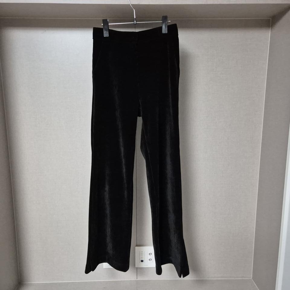 M)WAVE 여성 코듀로이 세미 부츠컷 팬츠 겨울용 블랙 