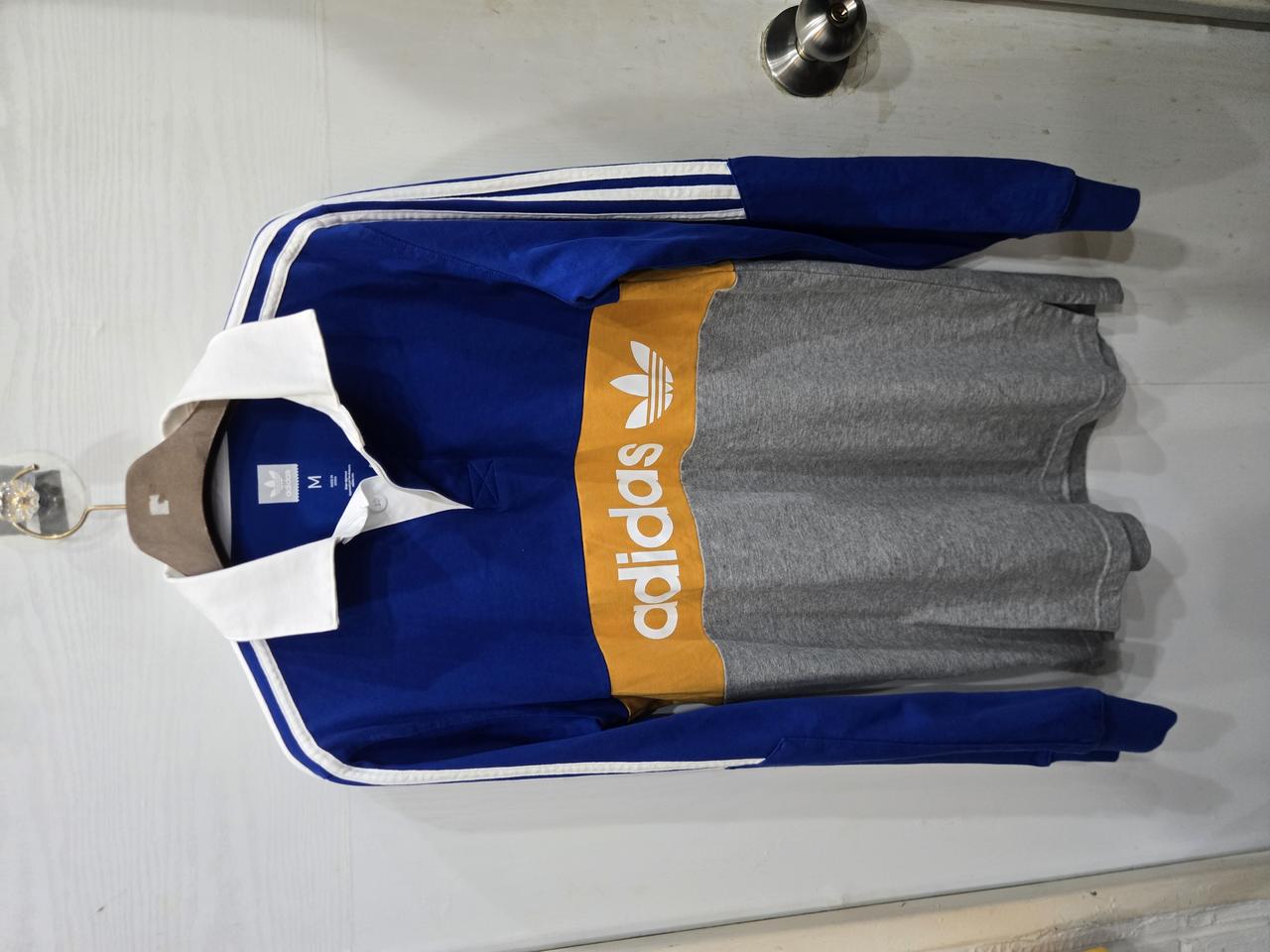 M,95 )) adidas 아디다스 올드스쿨 럭비 카라 긴팔티셔츠!