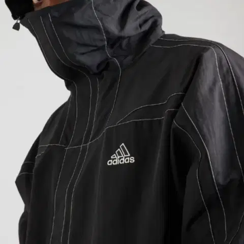 XL사이즈 아디다스 블랙 후드 바람막이 자켓 풀집업 JD5419