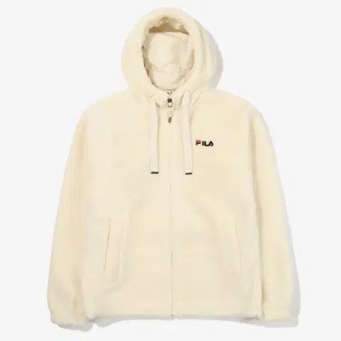 휠라 아이보리 후리스 후드집업 풀집업 95사이즈 FS2PLE4102X