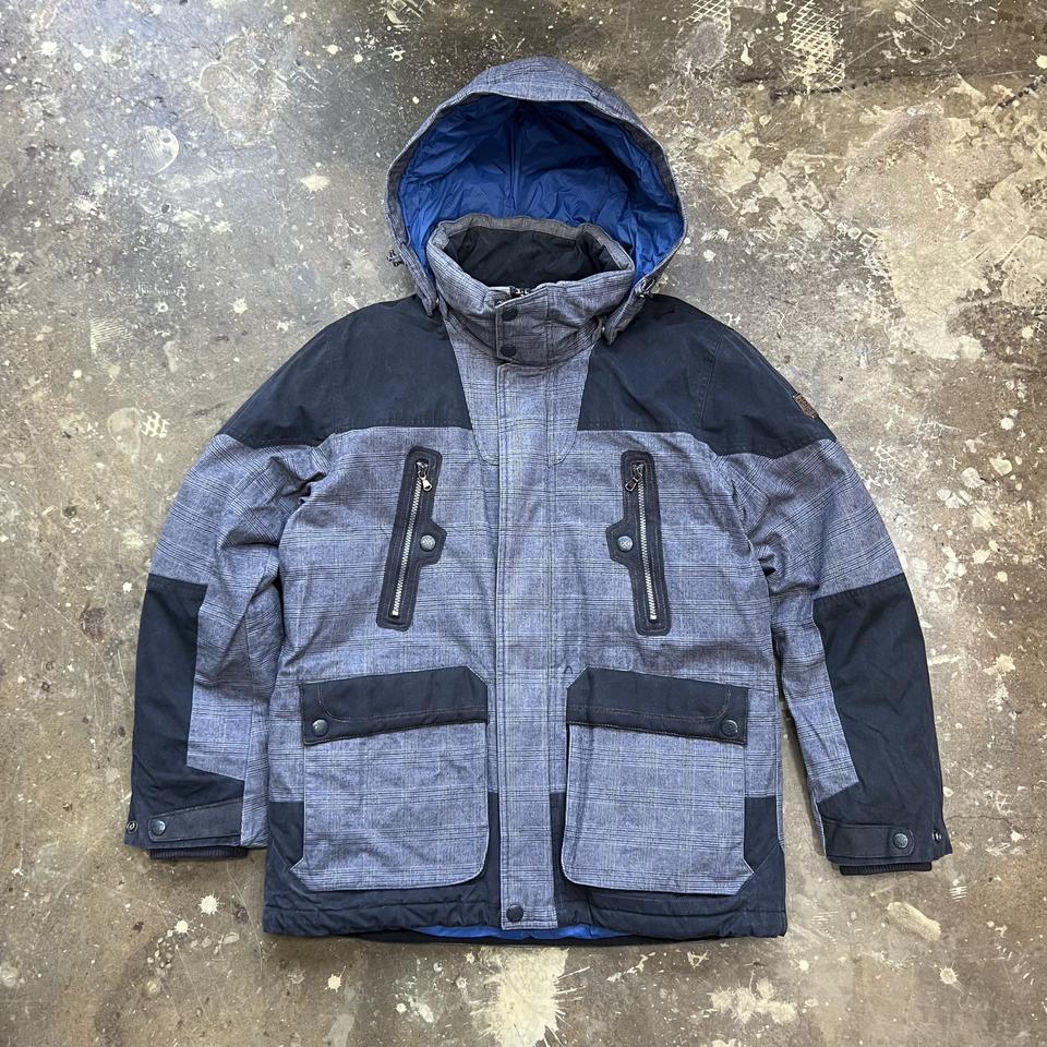 XL) 밀레 체크패턴 구스다운 패딩점퍼 거위털 패딩