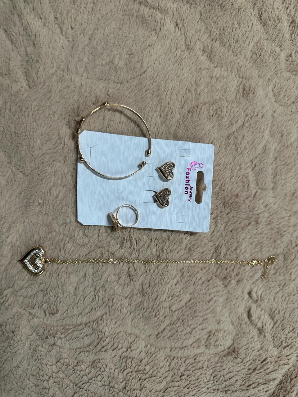 [미사용] 하트 큐빅 주얼리 4종 풀세트 판매합니다