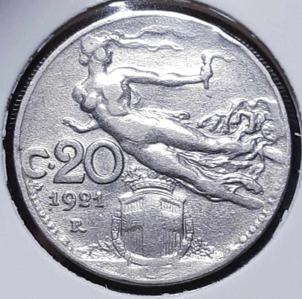 이탈리아 1921년 20센테시미.외국주화 주화 화폐 동전