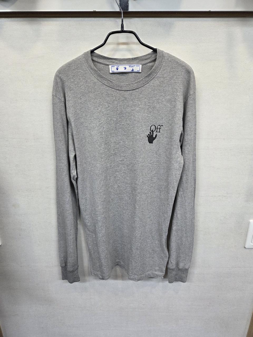 오프화이트 롱슬리브 긴팔 그레이 s 슬림 루즈
