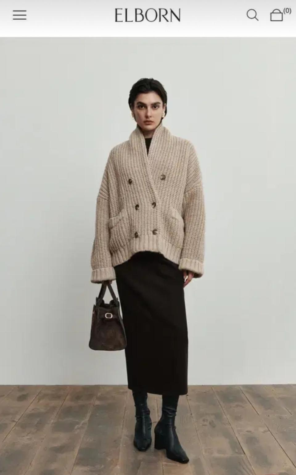 ELBORN 엘보른 숄카라 니트가디건