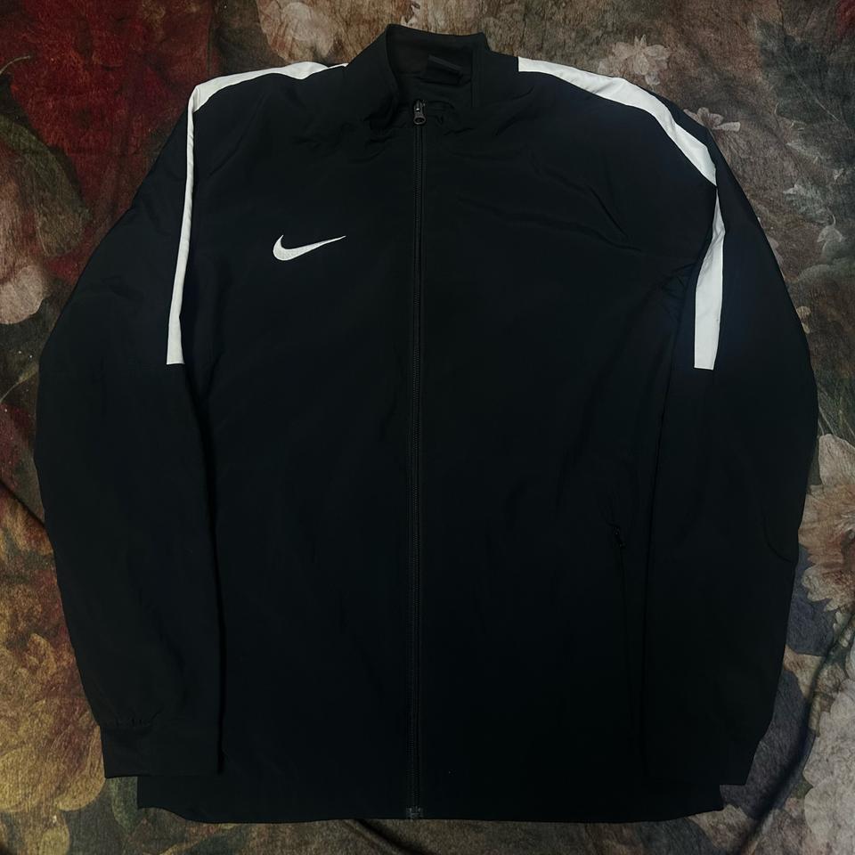 나이키 빈티지 드라이핏 화이트 사이드라인 블랙트랙탑져지 105 저지 자켓