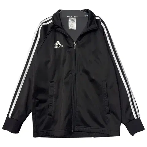 130 아디다스 블랙 키즈 삼선 저지