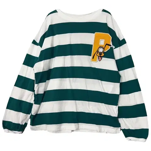 13~14세 디즈니 스트라이프 그린 긴팔티