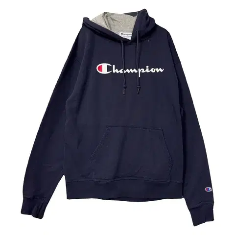 챔피온 프린팅 네이비 후드티 L