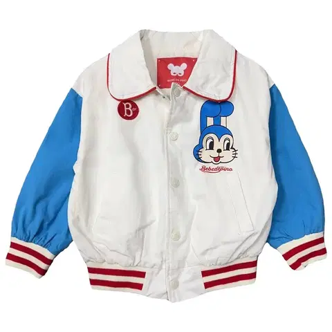 100 베베드피노 키즈 화이트 스타디움 자켓