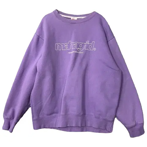 마하그리드 프린팅 퍼플 맨투맨 L